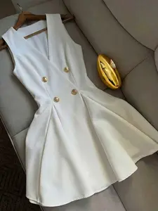 Women's V-Neck Slim-Fitting Short Dress, Unique Design for Fall & Winter, Perfect for Various Occasions, Stylish, Elegant and Comfortable