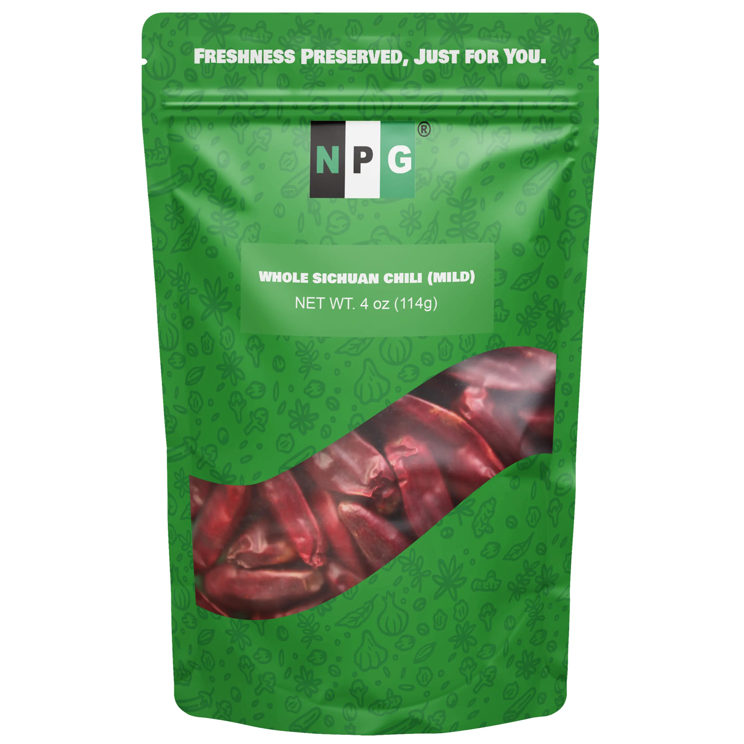 NPG Dried Sichuan Chili Peppers Whole 4 Ounces, Mild, Premium Szechuan Dried Red Chilies for Chili Oil and Paste, Flavor Spice