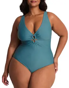 Elizabeth Dark Blue Plus Swimwear
