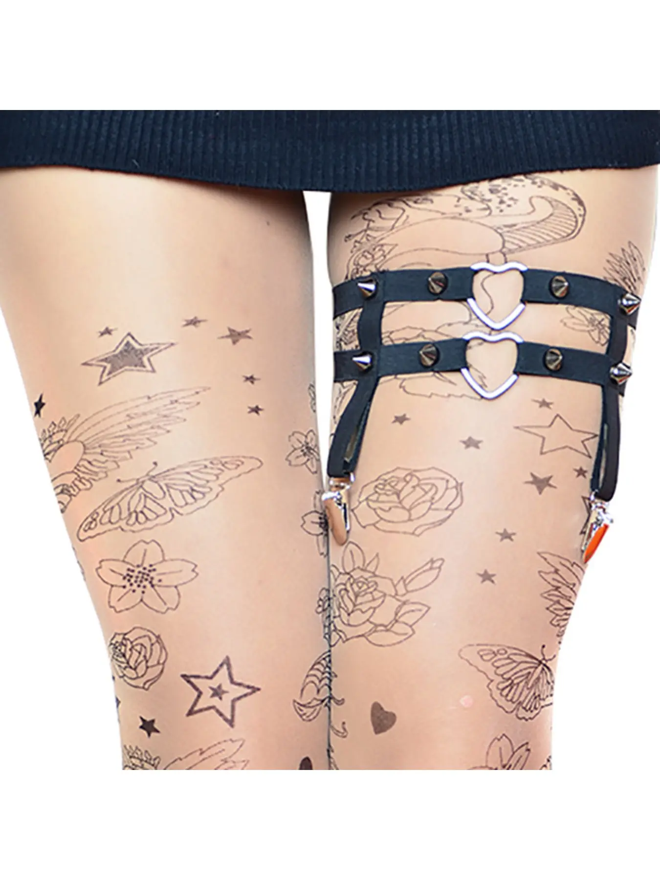 Rock Style Stage Performance Suspender Thigh Ring, Sexy Slim Leg Ring Garter  Belt, Personalized Trendy Design,