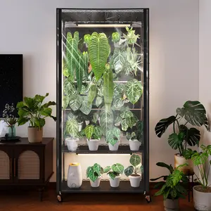 Bstrip Indoor Greenhouse with Grow Light & Pegboard, 71" Vertical Plant Cabinet with 4 LED Lights