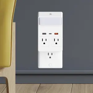 Smart Surge Protector, Multifunctional Surge Protector with Night Light & Reading Light, 4-AC Outlet & 2 USB & 1 Type C Charging Port