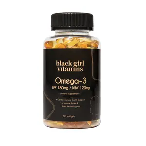 Black Girl Vitamins Omega-3 EPA 80mg DHA 120mg Cardiovascular Health Immune System Brain Support 60 Softgels Black Girl Vitamins Omega-3 EPA 80mg DHA 120mg Cardiovascular Health Immune System Brain Support 60 Softgels