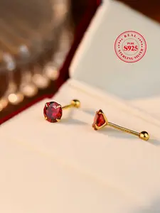 925 Sterling Silver Fashionable Rhinestone Stud Earrings, Elegant Jewelry for Women, Casual Jewelry for Party, Daily Decor, Trendy & Exquisite Jewelry for Gift, Studs Earrings