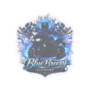 Blue Breezy Clothing Logo Sticker, Kiss-Cut Sticker