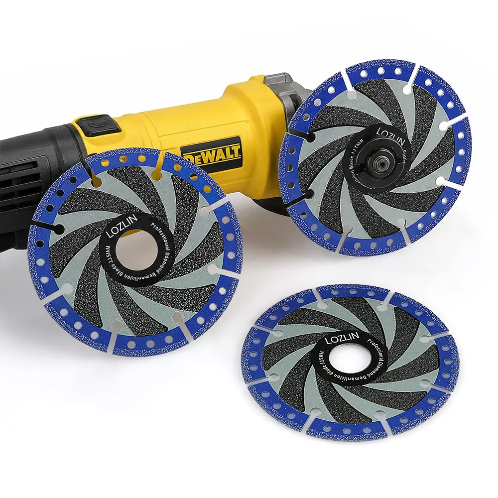 LOZLIN 3PCS 4.5"(115MM) Diamond Cutting Wheel Cutting Saw Blades for Metal Reinforcing Steel, steel  lron Plastic stone，Universal Angle Grinder Tool Heavy Duty fathersdaygift Abrasive Grains Durable Performance