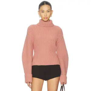 Lovers and Friends Aimee Mock Neck Sweater in Dusty Pink