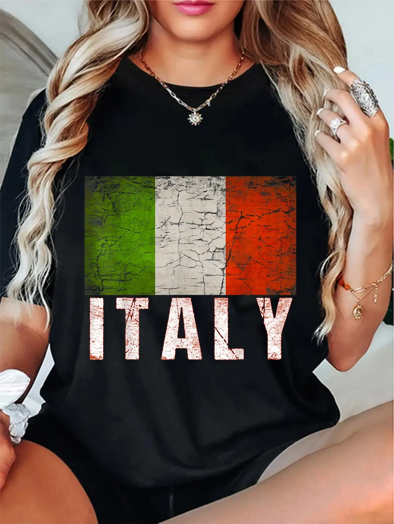 100% Cotton Unisex Italian Flag T-Shirt-Italy Flag Tee Shirt Gift Classic Fashion Womens Mens Apparel