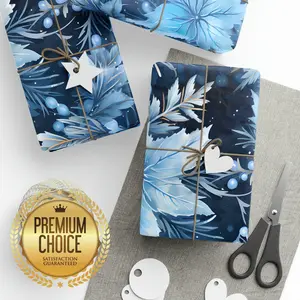 Frozen Frosty Snowflake Christmas Wrapping Paper Rolls, Elegant Gift Wrap, Icy Snow Gift Wrap, Christmas Icy Frosted Gift Wrap