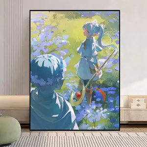 Frieren: Beyond Journey's End Anime 5d Diamond Painting Kits Himmel And Cute Cartoon Girl Mosaic Cross Stitch Room Decor