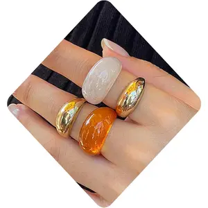 Chunky  Rings Set for Women Stacking Finger Knuckle Rings  Statement Ring Set Punk