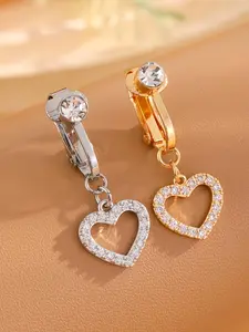 Women's Cute Heart Shaped Fake Belly Ring, Fashionable Fake Belly Button Piercing Jewelry for Women & Girls, Body Jewelry for Party, Daily Clothing Decor