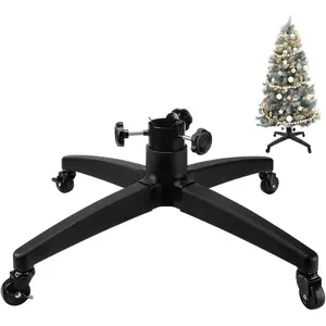 Adjustable Christmas Tree Stand Base with Casters Fits up to 9.8 Feet Tall Artificial Fake Xmas Tree Holder for Home Christmas Decoration