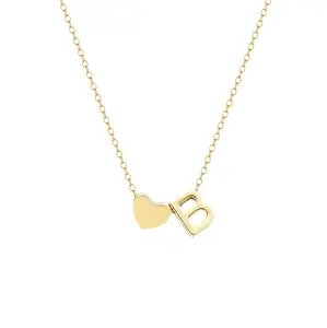 VITARING Waterproof Tiny Initial Necklace for Women Golden Heart Letter A-Z for Everyday Sports Swimming Personalized DIY Name Necklace Valentine's Gift for Women with Gift Box