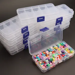 Transparent Plastic Storage Box, 1pc/5pcs/10pcs 10 Grid Organizer for Soft Clay, Building Blocks, DIY Crafts, Craft Supplies