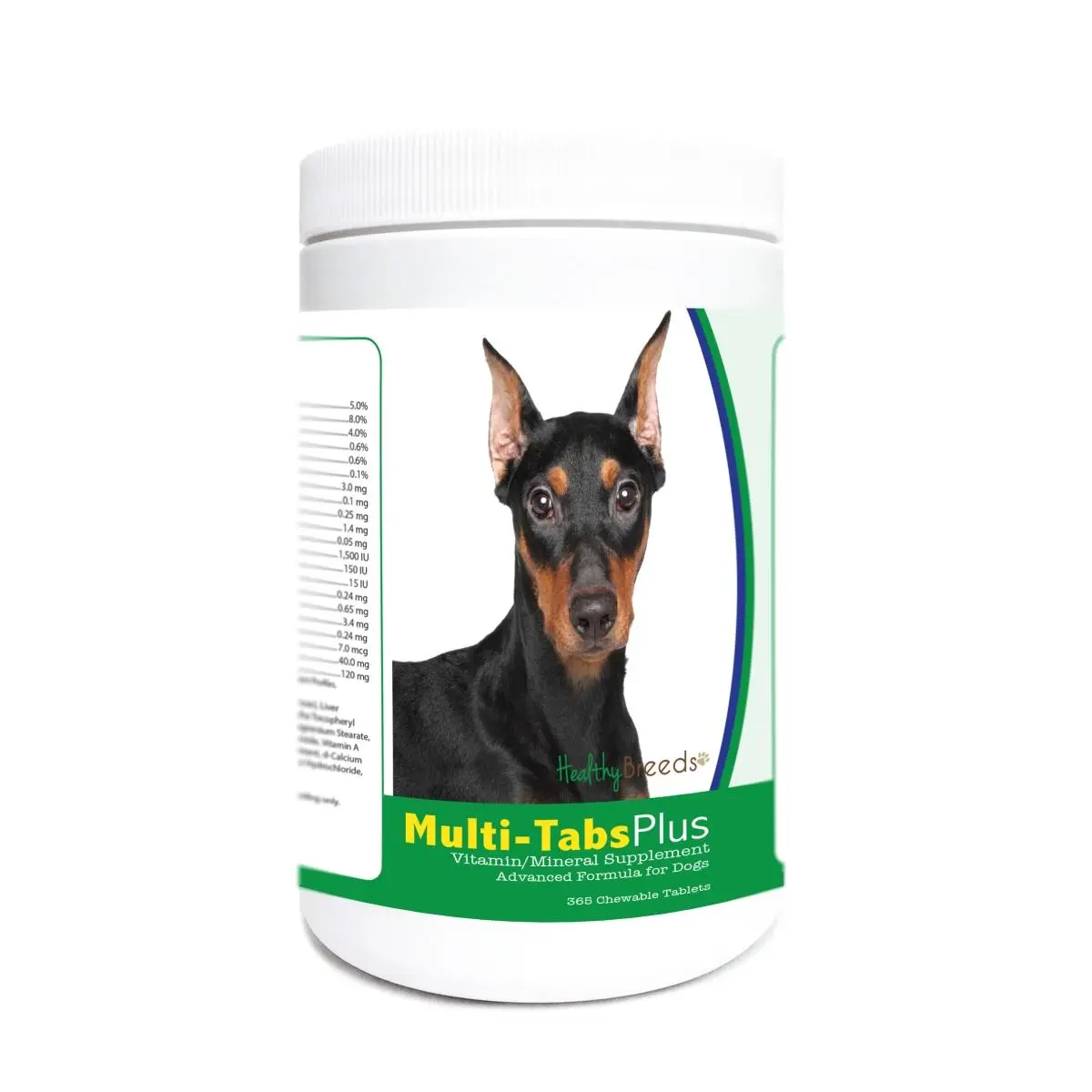 Healthy Breeds German Pinscher Multi-Tabs Plus Chewable Tablets - 365 Count, High Quality Protein, Dietary Vitamin Source for Better Health