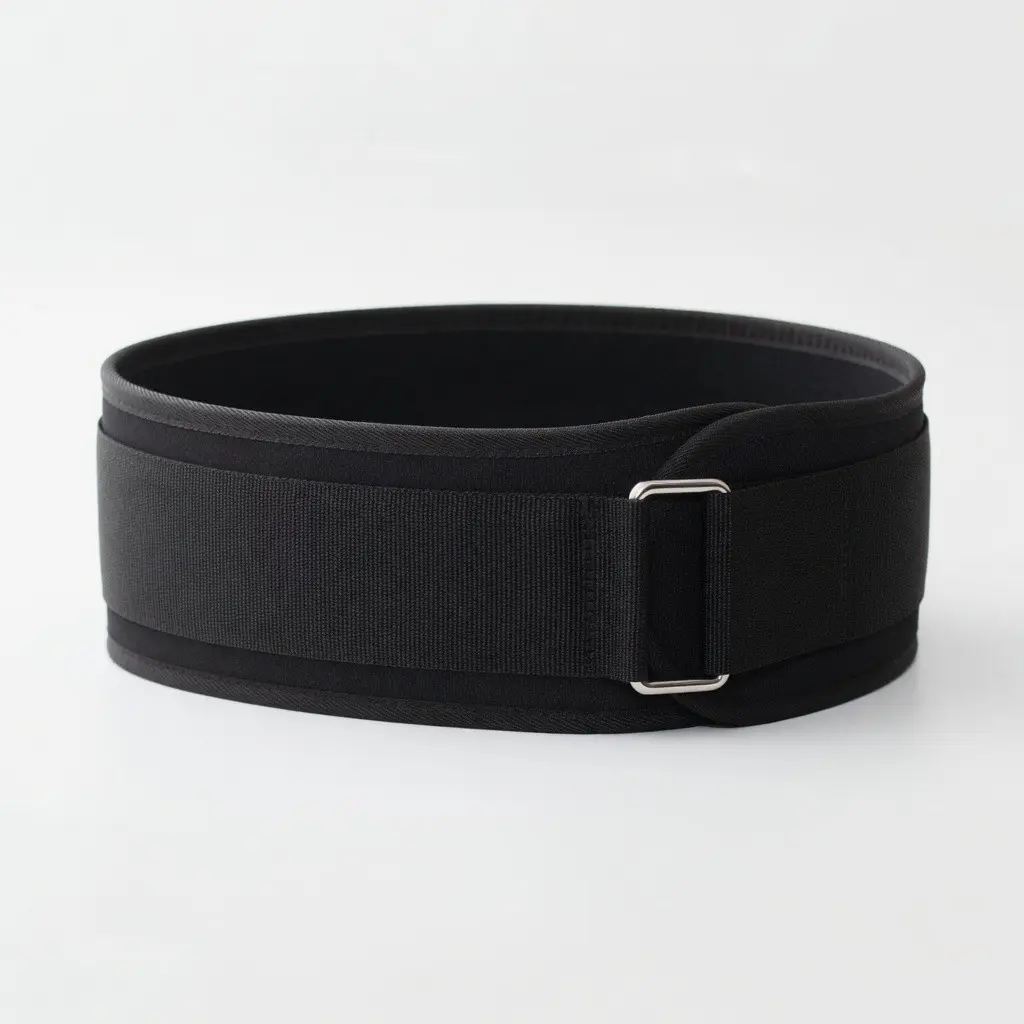 Adjustable Black Metal Buckle Weightlifting Belt - Secure Fit Waist Trainer for Sports, Outdoor Fitness, Weight Training Support