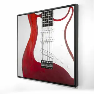 Begin Home Decor 2081-3636-MU31 36 x 36 in. Red Electric Guitar - Musical Livingroom Canvas Home Decor