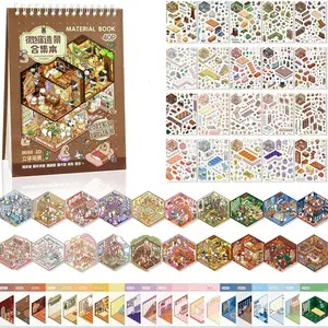 20 Sets 3D Sticker Scene Book, Fun Cute Cartoon Sticker Room Scene Book, 3D House Scene Stickers for Adults, Stress Relief Craft Gift, DIY Craft Kit
