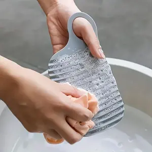1pc Portable Mini Laundry Board, Soft Glue Foldable, Non-slip Hand Wash Scrubboard For Clothes, Perfect For Travel & Outdoor