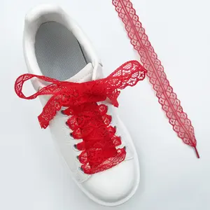 Delicate Hollow Out Shoelaces for Women, 3CM Wide Flat Lace Design for Casual Wear & Sports Shoes