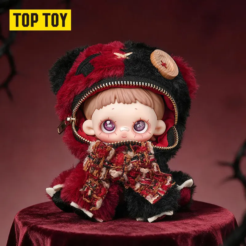 TOPTOY MayMei Greedy Bear Series Plush Doll Blind Box, Kawaii Vinyl Collectible Figure Toy Gift For Collectors, Zipper Patchwork Fuzzy Plush Doll tiktokshopbacktoschool