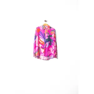 Vibrant Abstract Print Button-Up Shirt