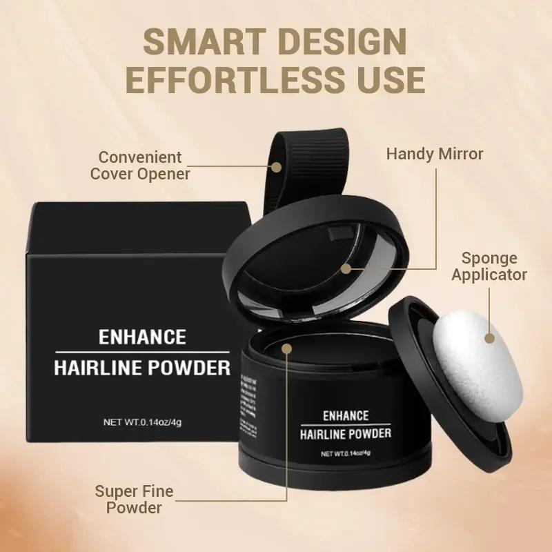 【Buy 1 Get 1】Hairline Powder, Root Touch Up Hair Shadow Powder for Thinning Hair & Receding Hairline, Bald Spot Concealer with Sponge Applicator & Mirror, Long Lasting Hairline Filler for Men Women