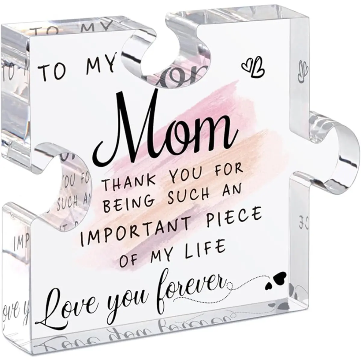 Gifts for Mom from Daughter and Son - Best Mom Ever Gifts Unique Mother Birthday Acrylic Puzzle-Shaped Plaque Desk Decorations Present for Mom Christmas and Mothers Day Gifts Signs