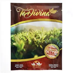 Té Divina Detox Natural 1 Sobre - Coffeine Free Herbal Tea Infused with Reishi Ganoderma Lucidum for Natural Body Cleansing Beverage