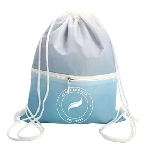 Alpha Xi Delta Drawstring Backpack, Ombre Color Design