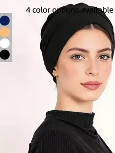 Breathable Muslim Hijab Hat, Thin Soft Fabric, Solid Color, Non-Tight Fit, Daily Wear & Special Occasions, Comfortable