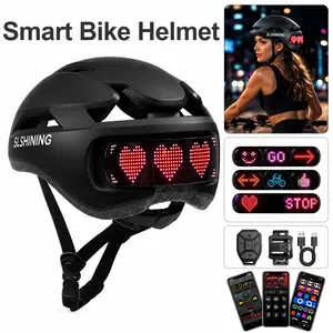 Nice Holiday Gift LED Screen Bike Helmet with Bluetooth App Control, DIY Custom Display, Smart Turn Signal Light, CPSC Certified Bell Helmets for E-Bike & E-Scooter Skateboard and Skating Bicycle Helmets for Adult Teens