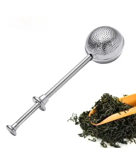 Stainless Steel Long-Handle Tea Ball Infusers - Reusable Tea Strainer
