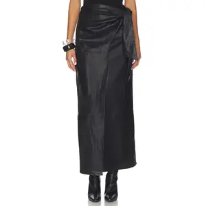 ALL THE WAYS Kassidy Faux Leather Skirt in Black