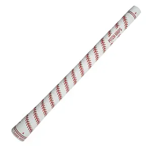 Pitch Grip Baseball Stitch Golf Grip - White with Red Stitching, Standard Size, High Natural Rubber & Synthetic Rubber, 55g Weight