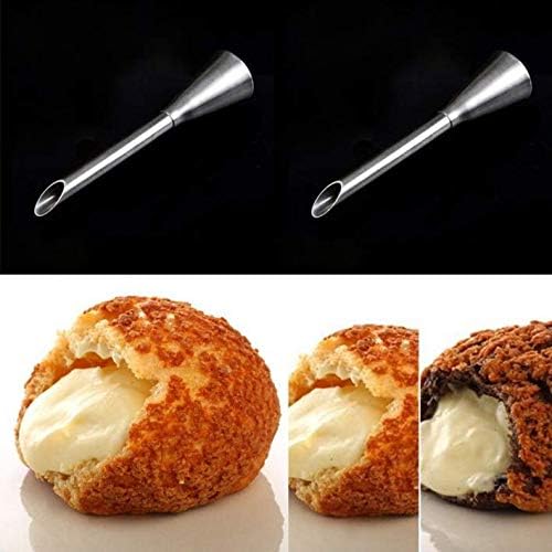 Piping Tips for Filling Eclairs Donuts Doughnuts Cupcakes,Donut Filler Tip,Pastry Tip,Long Puff Cream Filling Tip,2 Pcs