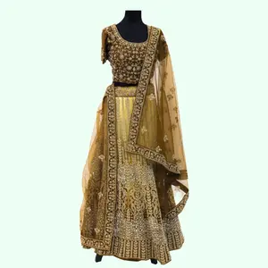 Full Designer Ombre Gold Lehenga