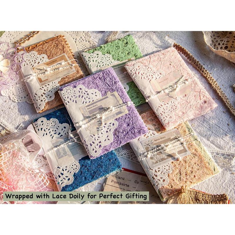 96 Sheets Textured Scrapbook Paper and Mesh Fabric Assorted Set  6 Mixed Special Paper for Scrapbooking Planner Bullet Junk Journal Supplies Mixed Media Collage Card Embellishments 3.9x5.5 Inch