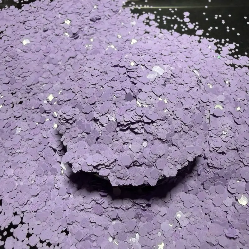 Reese & Riley Co. Lilac Mist Premium Matte Chunky Glitter Powder Mix - Hand-Packed Luxe Finish Craft Supply for Makers, Glitter Nails, Resin Slime - No Excess Fillers