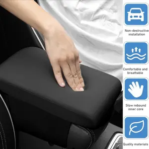 Car Center Console Pad - Soft Memory Cotton, Washable Cloth Car Armrest Seat Box Cover Anti-Slip Breathable Polyester Protector, Universal for Most Car SUV Truck