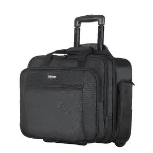 VEVOR Rolling Laptop Bag, Fits Up to 17.3 Inch Laptop, Wheeled Briefcase, Roller Computer Tote Bag with 2 Fixed Wheels Telescoping Handle, Laptop Case for Work Travel Business Office, RedVEVOR Super Brand Day