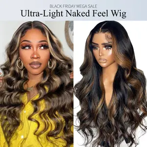 24 inches 1B/27 Body Wave Wig  13x6 Transparent HD Lace Front -  Human Virgin Hair (24 Inches), 200% Density | Glueless Exclusive Women’s Wig, Raw Hair Texture, Undetectable & Full Volume