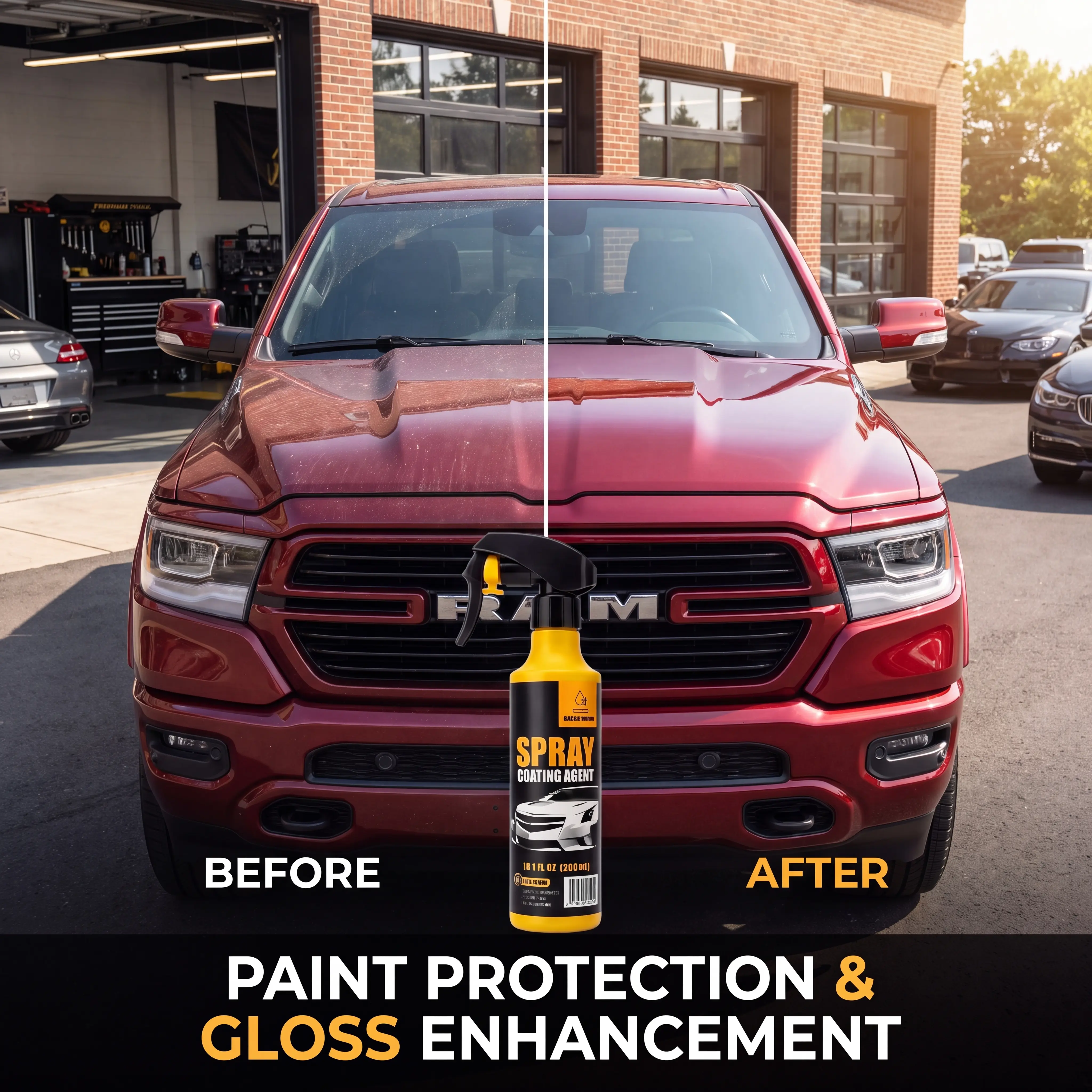 NUAN Car Coating Spray, Hydrophobic Water Beading Detailer for Auto Paint, High Gloss Shine, 10.1 fl oz