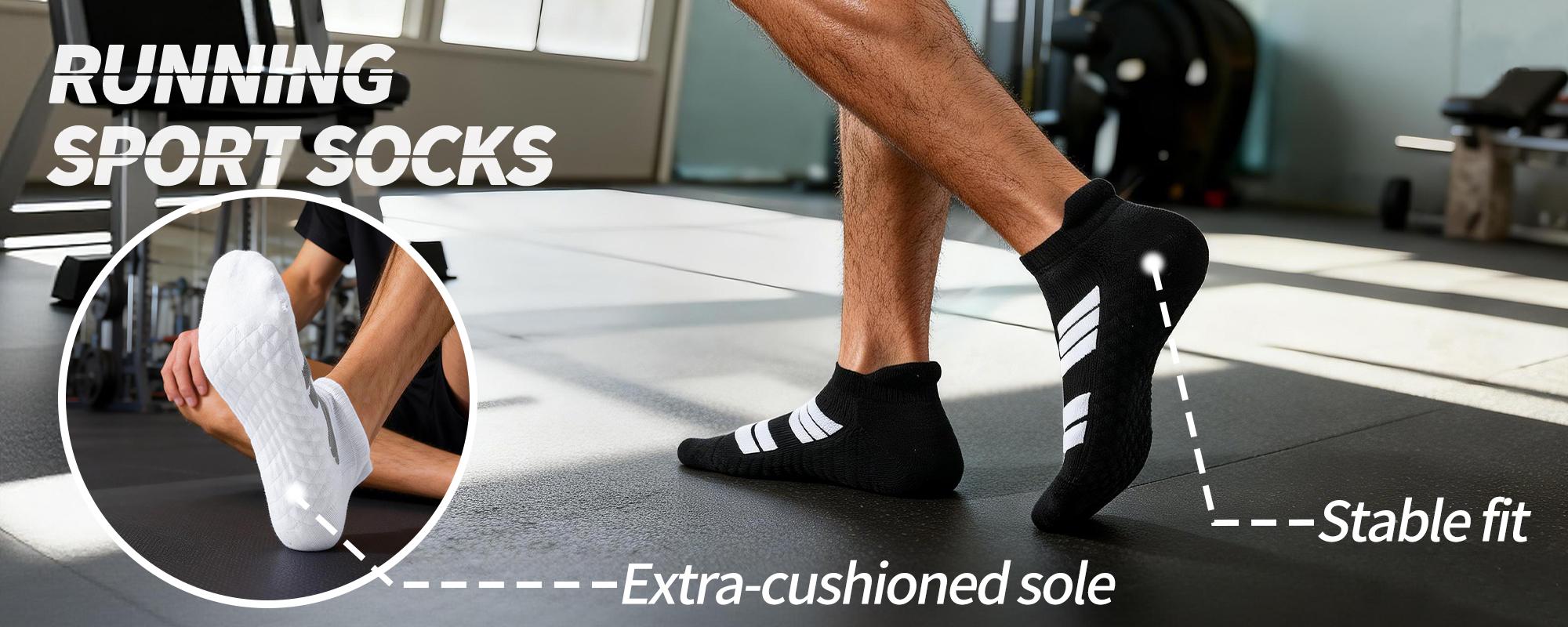 Mqamex Men's 6-Pair Athletic Socks, Cushioned No-Show Ankle Cut with Terry Sole, Breathable for Sports & Daily Wear, Sports Athletic Socks Mqamex Men's 6-Pair Athletic Socks, Cushioned No-Show Ankle Cut with Terry Sole, Breathable for Sports & Daily Wear, Sports Athletic Socks