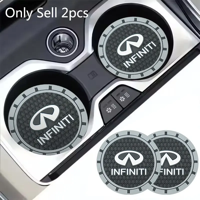 2Pcs PVC Car Coasters Water Cup Slots Non-Slip Mat Water Cup Pad for Infiniti Q50 G37 FX30 FX35 Q60 QX50 M37 ESQ JX35 QX70 Q30 FX50 Auto Interior Accessories Automotive Interior Accessories