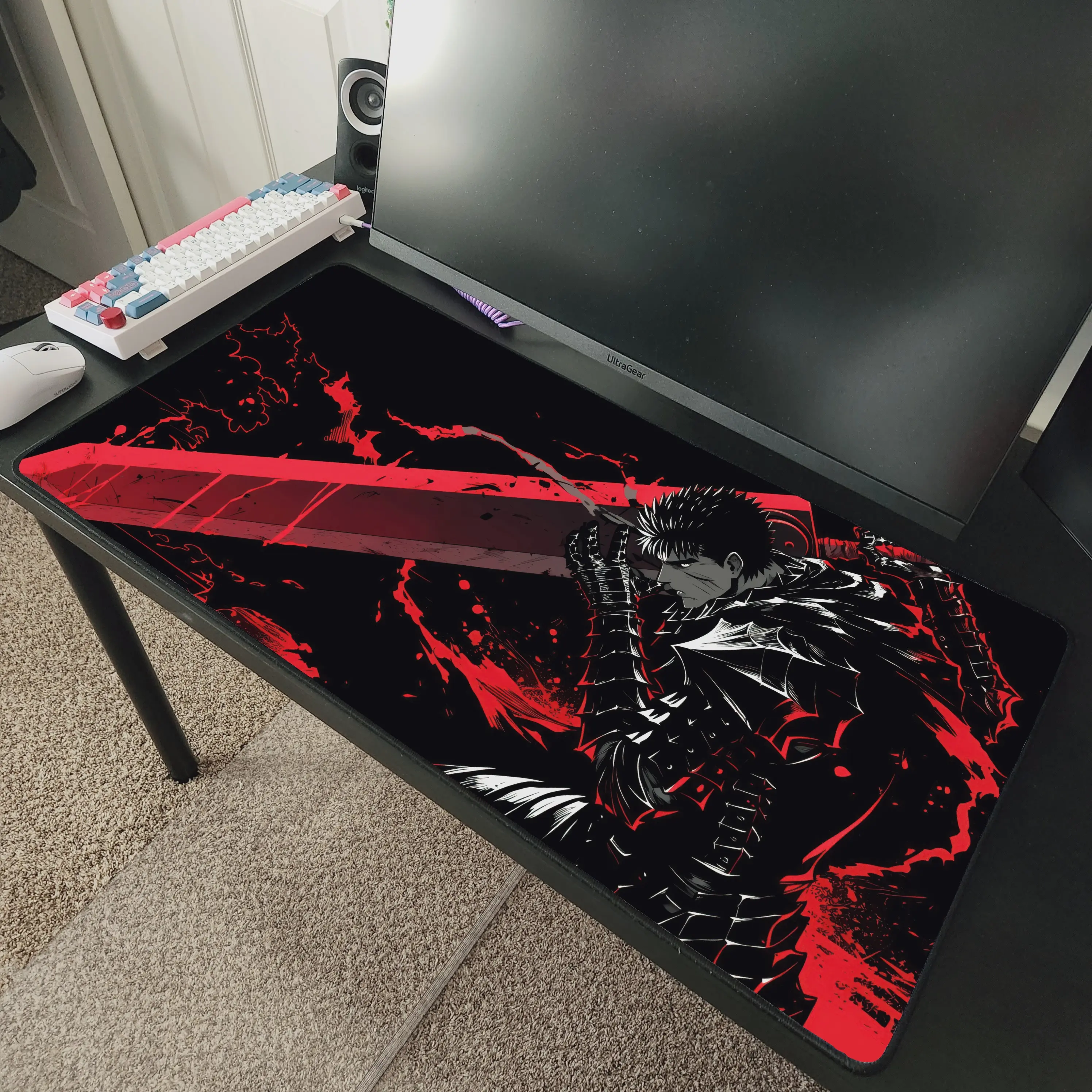 Guts from Berserk Anime Desk Mat Mousepad 31" x 15.5"