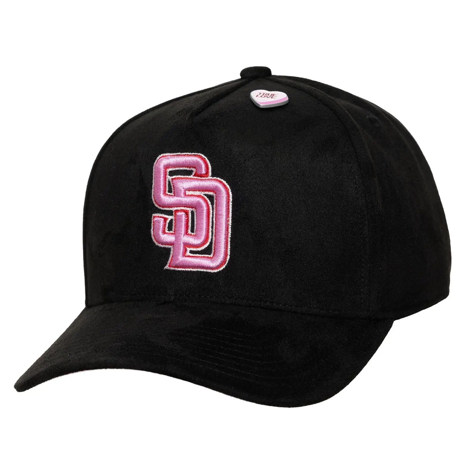 San Diego Padres Black All Heart Pro Pinch Snapback Hat MLB Throwback Cap Adjustable Fan Gear Mitchell & Ness
