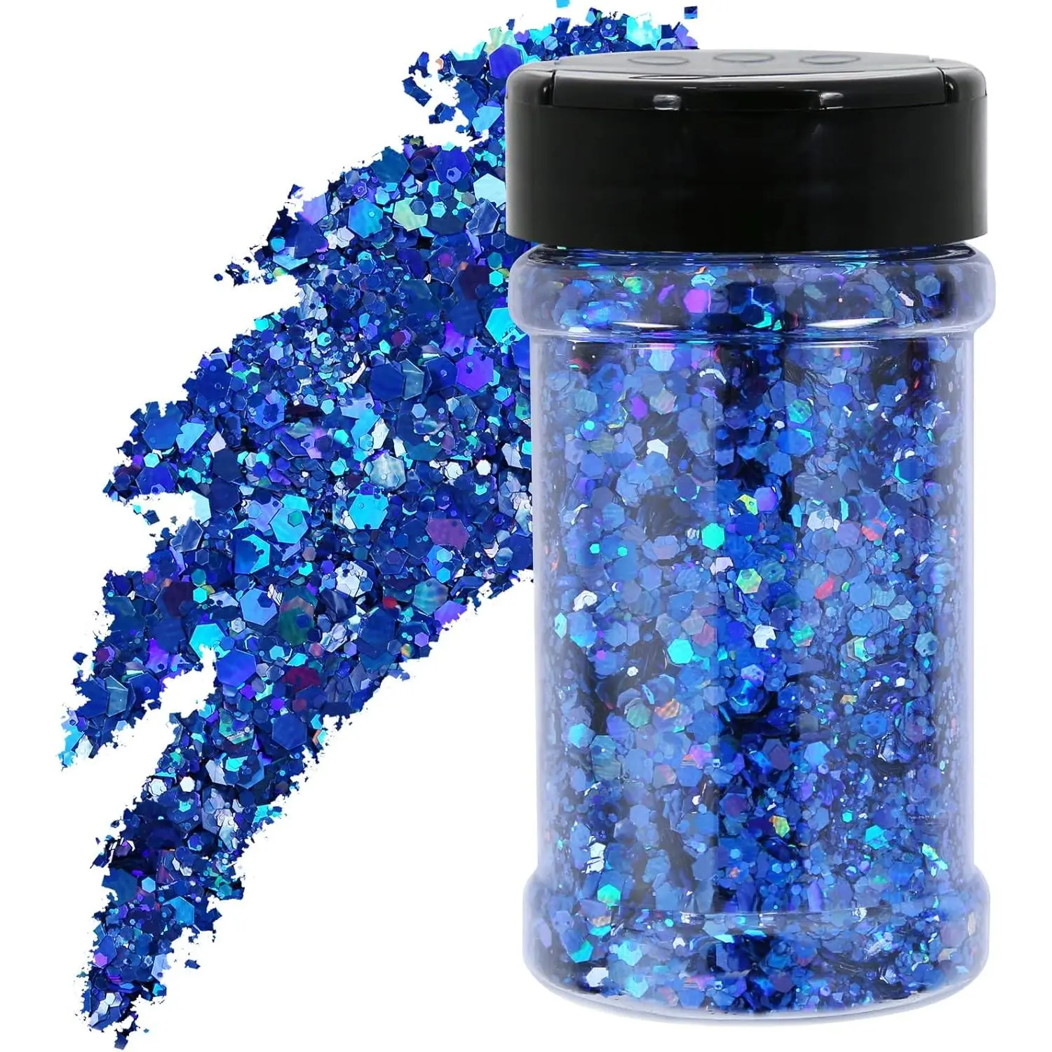 4 OZ Royal Blue Holographic Glitter Mix Chunky Glitter Bulk for Resin Craft Cosmetic Art Festival Decoration