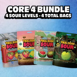 Final Boss Sour - Core 4 Bundle (4-Pack) - Ultimate Final Boss Sour Experience With Lemonade, Mango, Kiwi & Green Apple Flavors